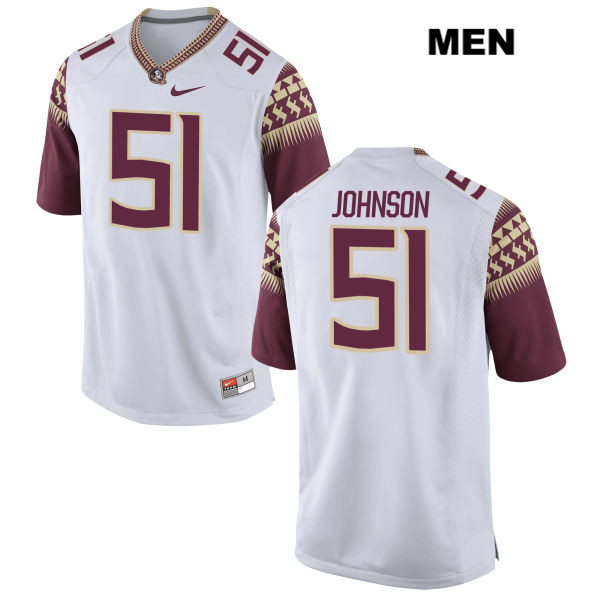 Men's NCAA Nike Florida State Seminoles #51 Baveon Johnson College White Stitched Authentic Football Jersey ORB0269NA
